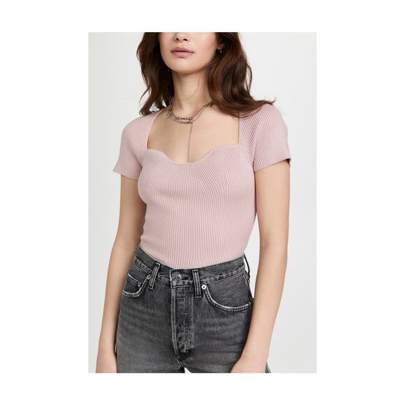 Pistola Denim 'Tiff' Pink Sweetheart Neck Sweater Size L - Picture 1 of 5